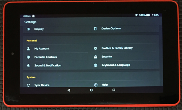 Setting up parental controls on a Kindle Fire