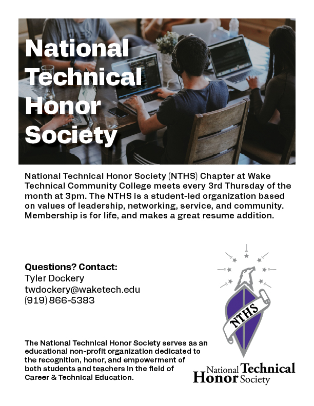 School Club Flyer -  National Technical Honor Society